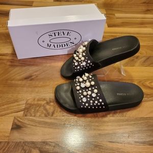 💥STEVE MADDEN Satin OpenToe Slipper Slide Sandals